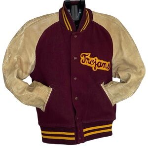 VINTAGE 1950’s USC Trojan Letterman Varsity Jacket Whiting Co. Size 40